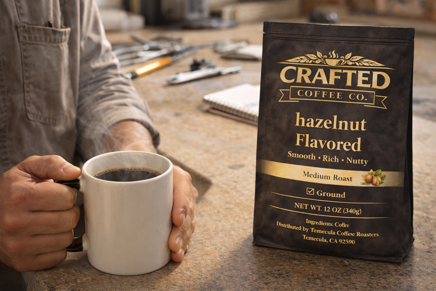 Hazelnut Flavored Coffee - Warm Nutty Medium Roast Comfort