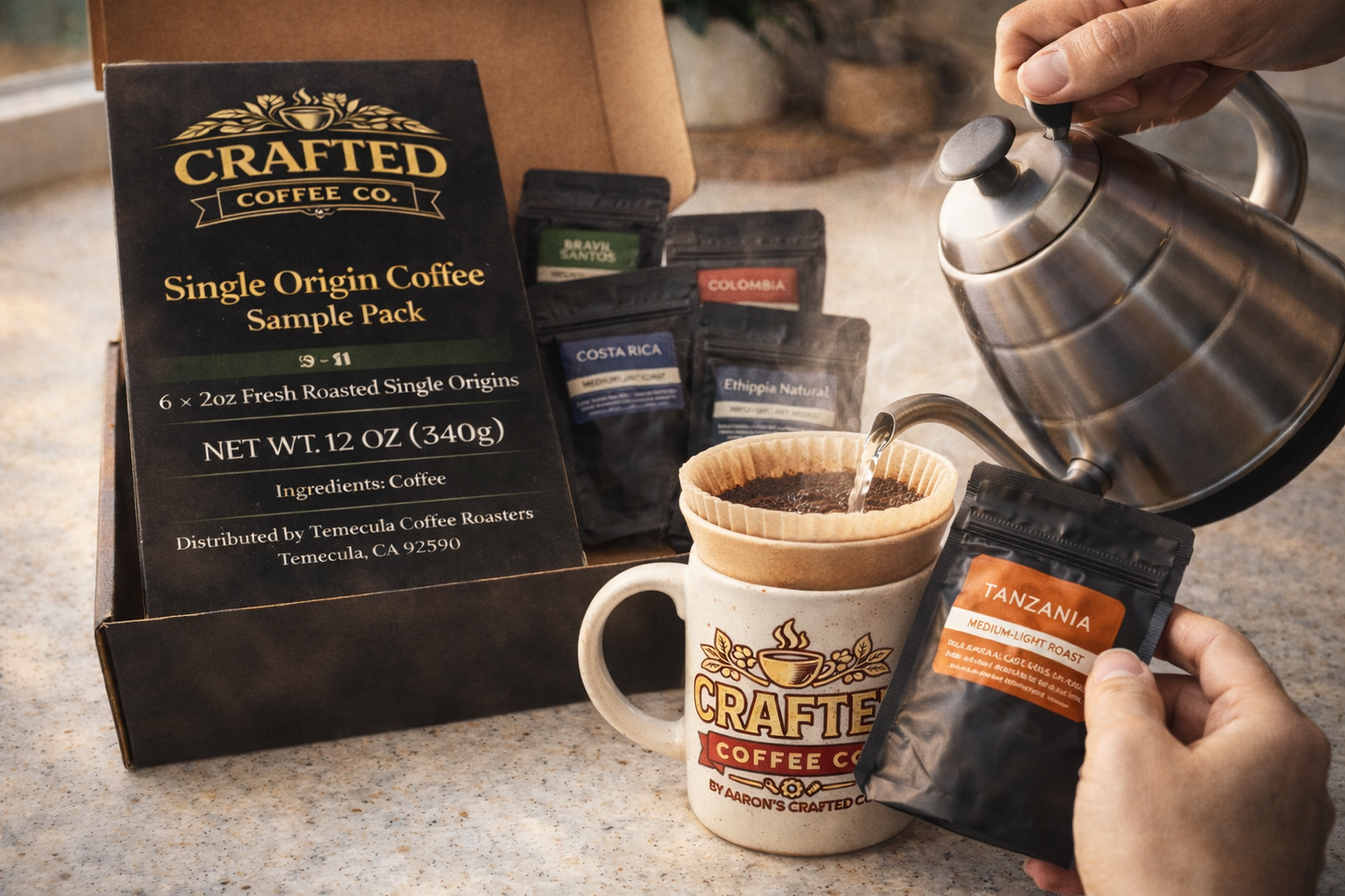 Single Origin Coffee Sample Pack - Try 6 Premium Coffees