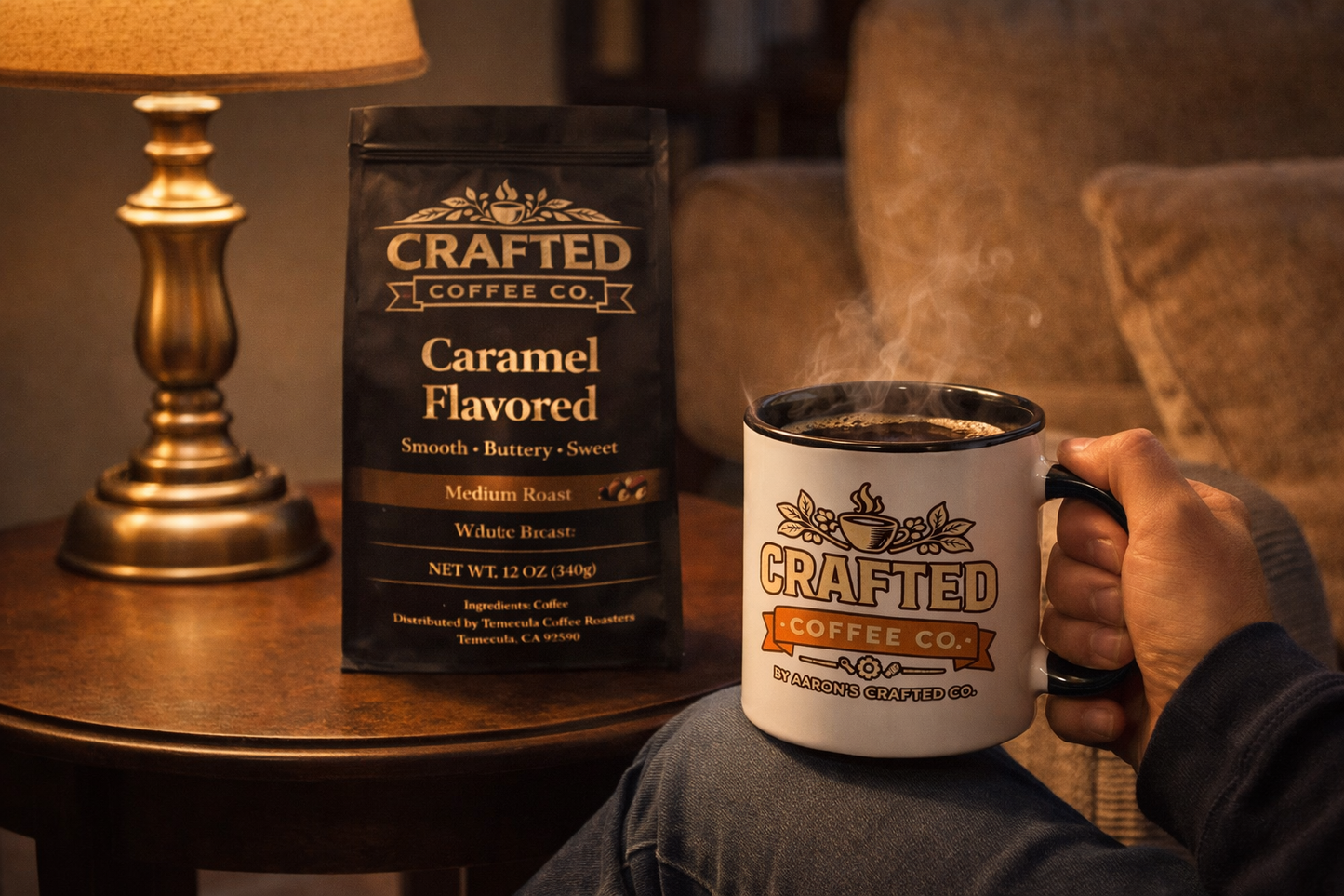 Caramel Flavored Coffee - Rich Medium Roast with Buttery Sweetness