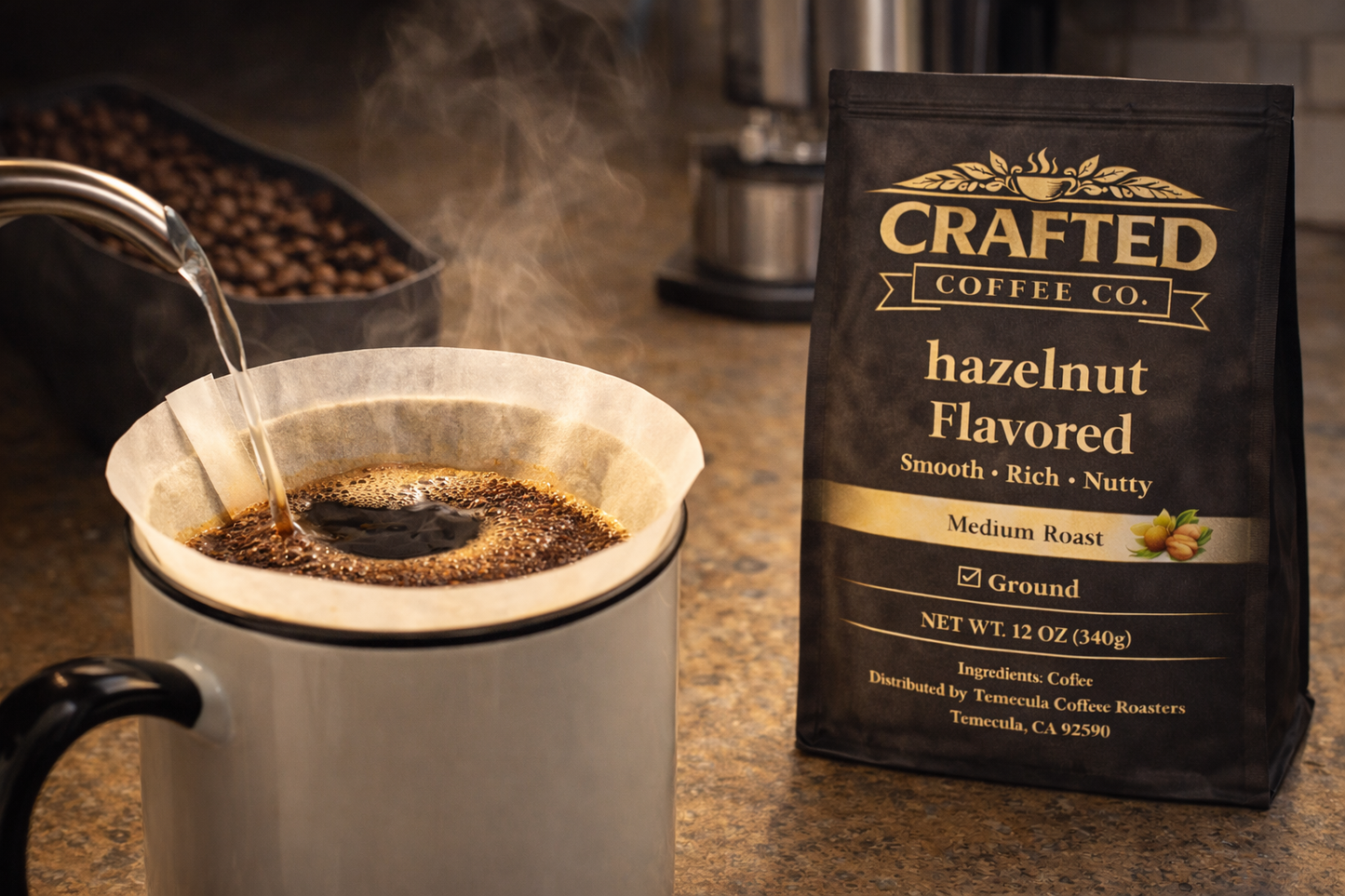 Hazelnut Flavored Coffee - Warm Nutty Medium Roast Comfort